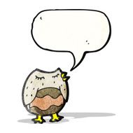 Cartoon owl with speech bubble N84