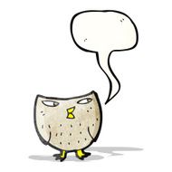 Cartoon owl with speech bubble N85