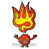 cartoon little fire imp