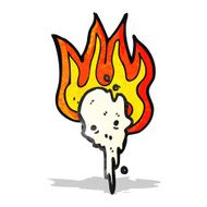 gross flaming skull cartoon
