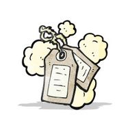 old luggage labels cartoon