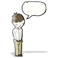 cartoon shy man N7