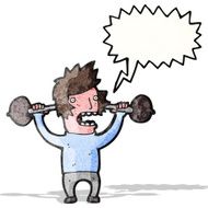 cartoon man lifting heavy weights