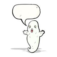 cartoon ghost with speech bubble N28