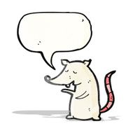 cartoon lab rat with speech bubble