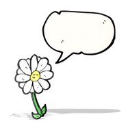 flower with speech bubble cartoon