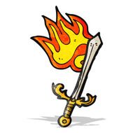 burning sword cartoon
