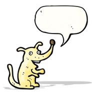 cartoon little dog with speech bubble N21