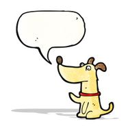 cartoon little dog with speech bubble N23