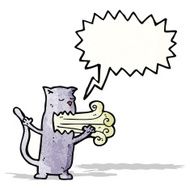 cat with bad breath cartoon