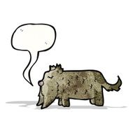cartoon little dog with speech bubble N24