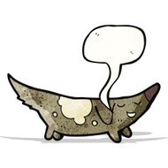 cartoon little dog with speech bubble N25