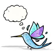 cartoon hummingbird with thought bubble N2