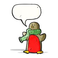 christmas robin in scarf