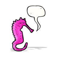 cartoon pink sea horse N5