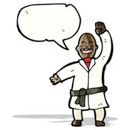 cartoon karate chop man