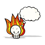 cartoon flaming skull symbol N2