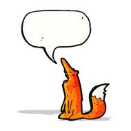 cartoon fox with speech bubble N18