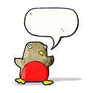 funny christmas robin cartoon N10