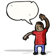 cartoon man performing a karate chop