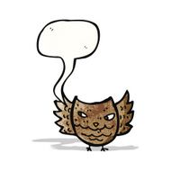 Cartoon owl with speech bubble N87