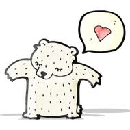 cartoon polar bear with love heart