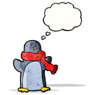 Cartoon Penguin With Thought Bubble N24