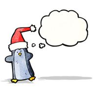 Cartoon Penguin With Thought Bubble N25