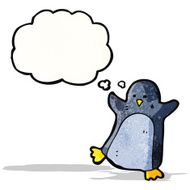 Cartoon Penguin With Thought Bubble N26