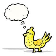 cartoon bird with thought bubble N301
