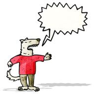 cartoon talking wolf
