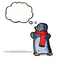 Cartoon Penguin With Thought Bubble N27
