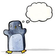 Cartoon Penguin With Thought Bubble N29