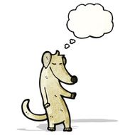 cartoon dog with thought bubble N31