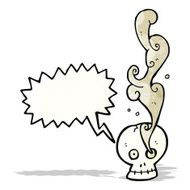spooky smoking skull cartoon