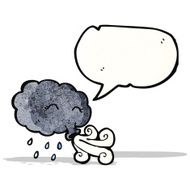 Cartoon Cloud Blowing Wind N2