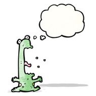 cartoon frog with thought bubble N5
