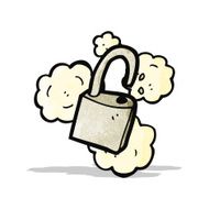 padlock symbol cartoon