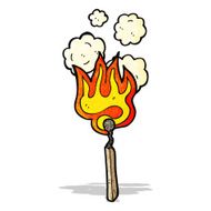 burning match cartoon