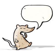 cartoon tired mouse with speech bubble
