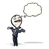 cartoon balloon head businessman N3