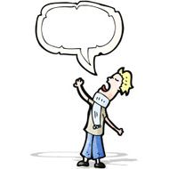 cartoon man with speech bubble N23