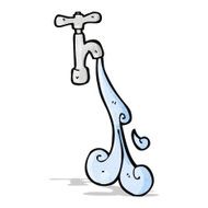 cartoon running faucet