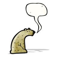 cartoon bear with speech bubble N29