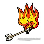 cartoon flaming arrow