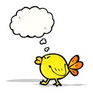 cartoon bird with thought bubble N303