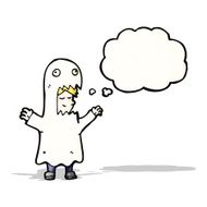 cartoon man in ghost costume N4