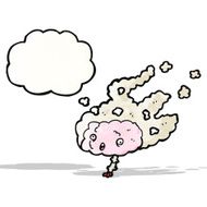 steaming brain cartoon