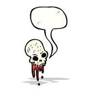 gross blood dripping cartoon skull