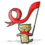 cartoon cat with flag N2
